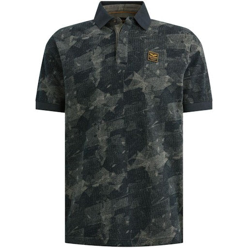 PME-Legend polo k/m grijs dessin – heren