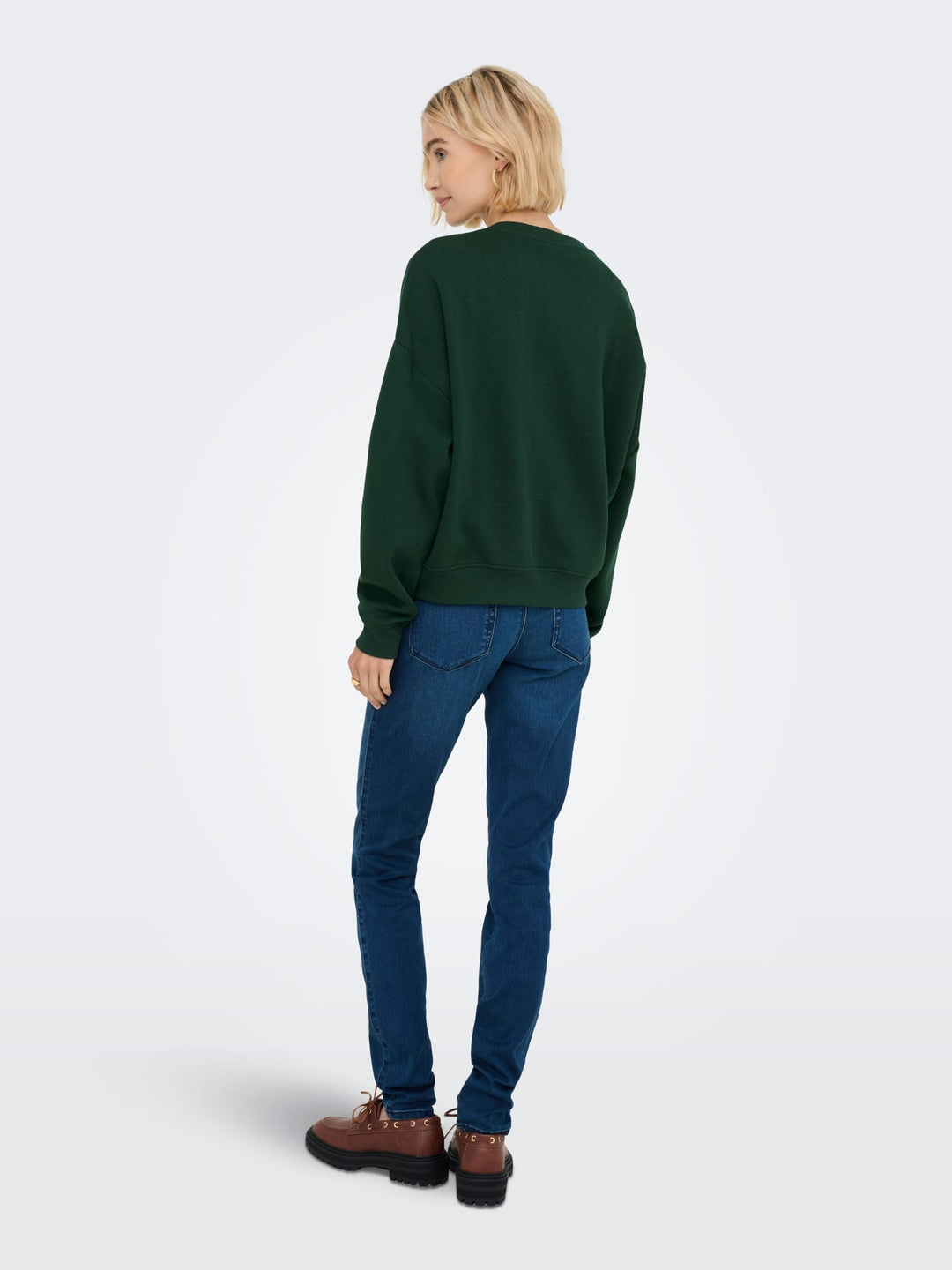 Only 15254183 Sweat life sweater dames donkergroen