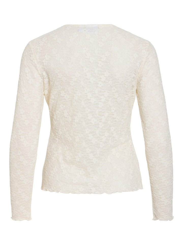 Vila VIFAY O-NECK L/S TOP ecru – dames blouse