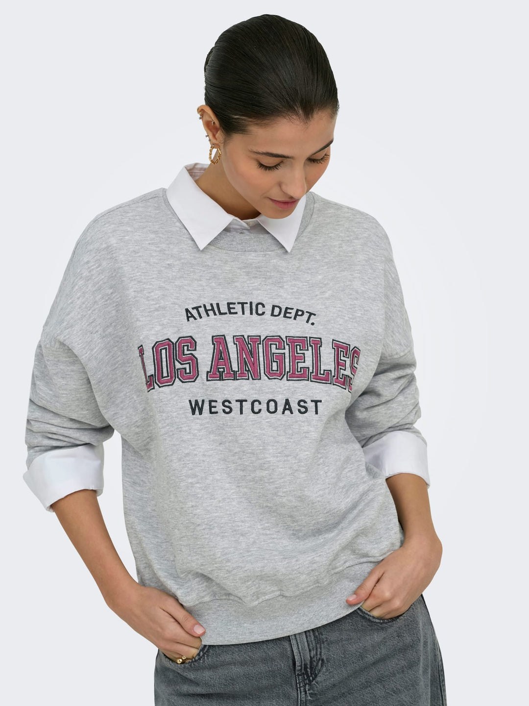 Jacqueline de Yong sweater dames grijs melee – JDYMESA