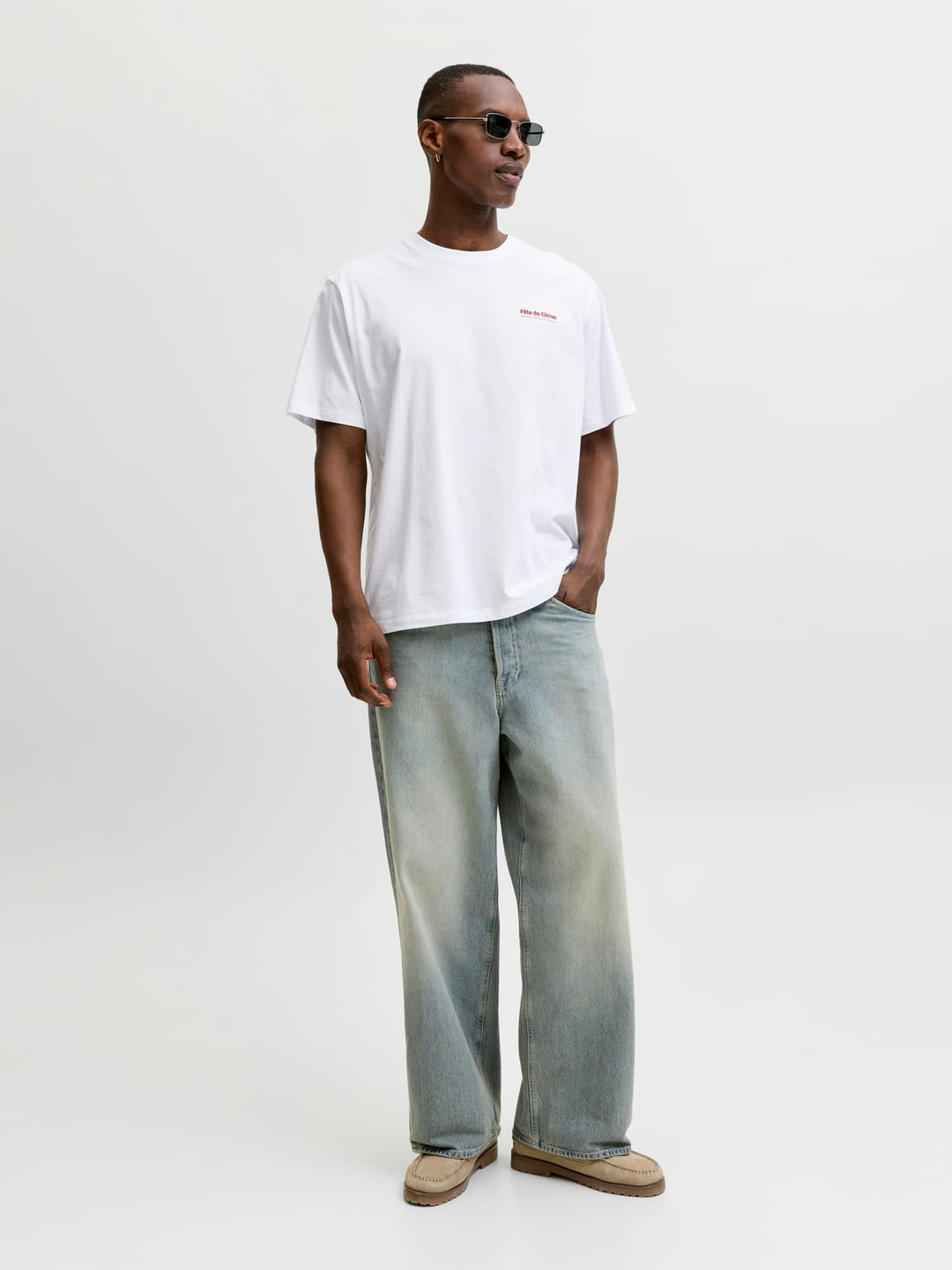 Jack & Jones JJLEMON TEE SS CREW NECK – heren t-shirt - Off-white