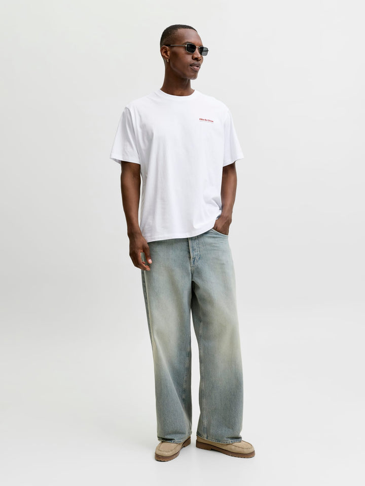 Jack & Jones JJLEMON TEE SS CREW NECK – heren t-shirt - Off-white