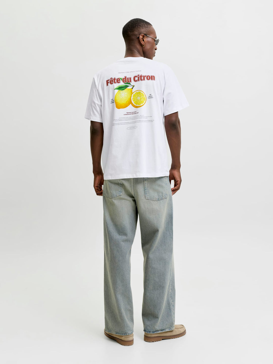 Jack & Jones JJLEMON TEE SS CREW NECK – heren t-shirt - Off-white