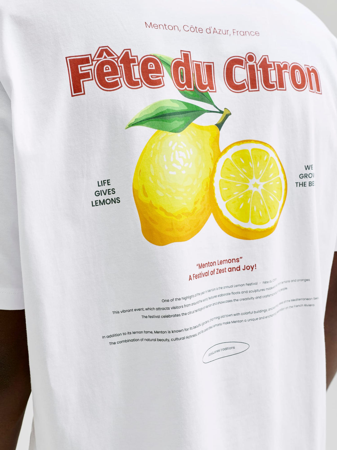 Jack & Jones JJLEMON TEE SS CREW NECK – heren t-shirt - Off-white
