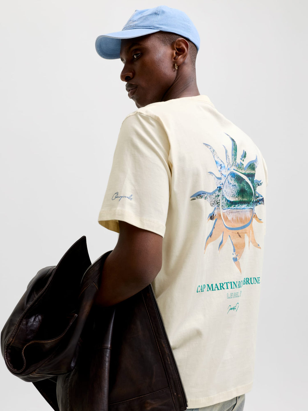 Jack & Jones T-shirt JORHYERES BACK ELEMENT – heren - Ecru