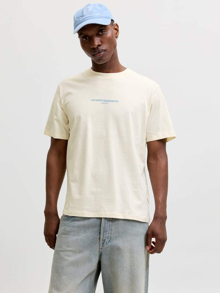 Jack & Jones T-shirt JORHYERES BACK ELEMENT – heren - Ecru