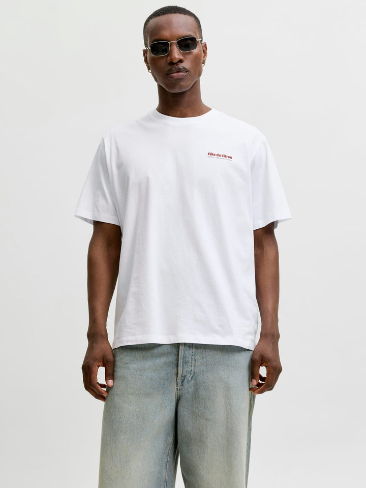 Jack & Jones 12288350 lemon T-shirt k/m off-white – heren