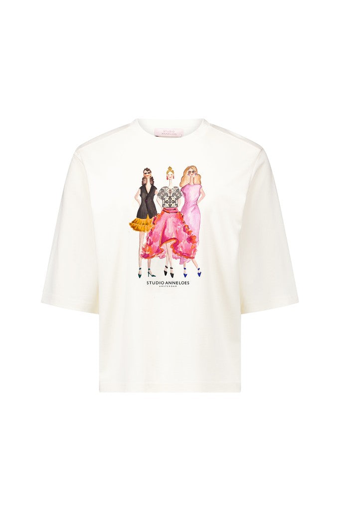 Studio Anneloes Fiore t-shirt off-white – dames