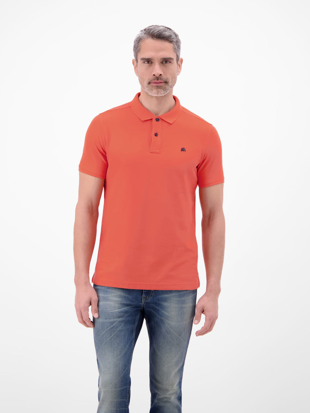 Lerros 2623299 polo k/m heren koraal rood