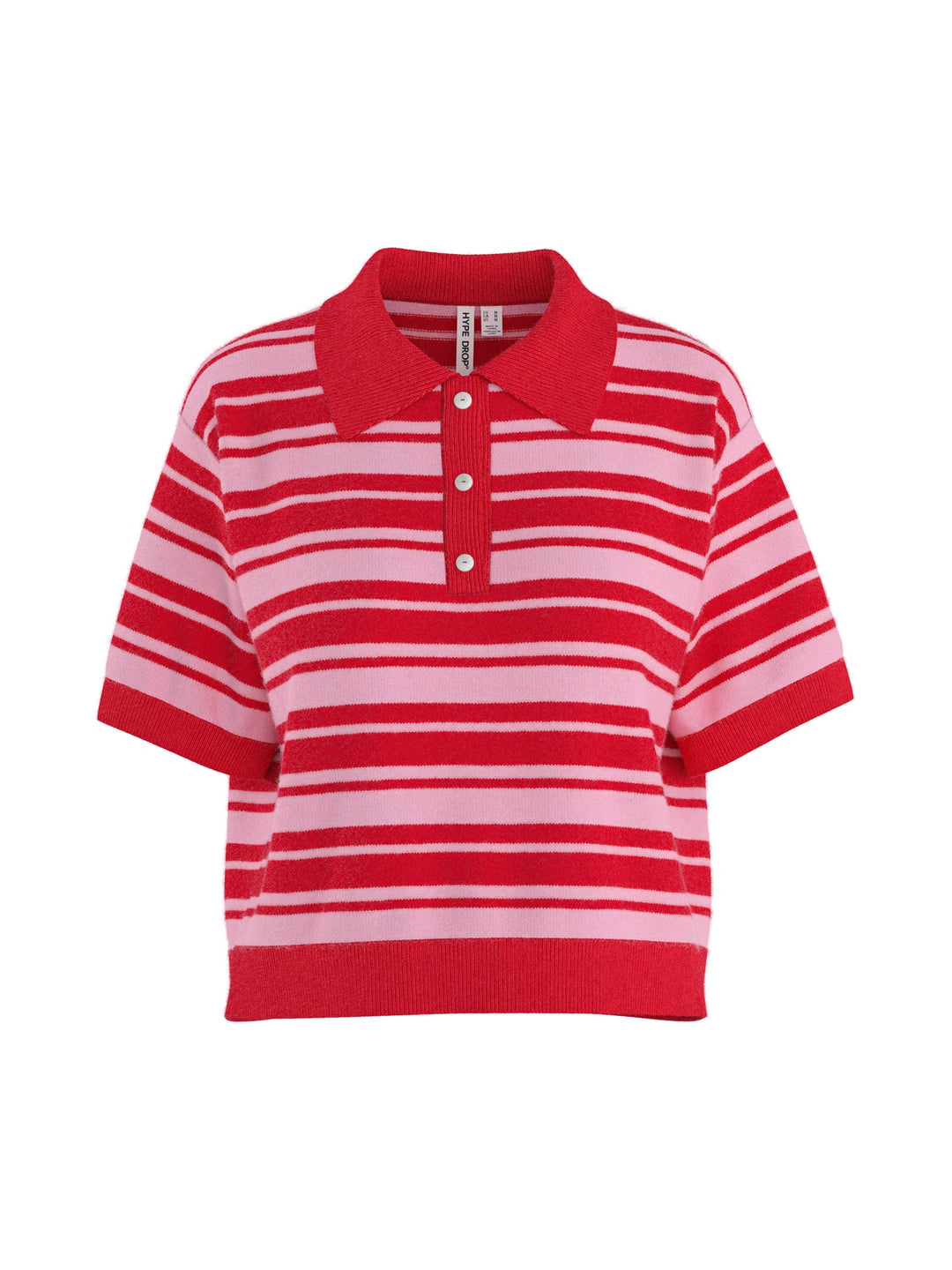 Hype drop Kallie polo l/m dames - roze dessin