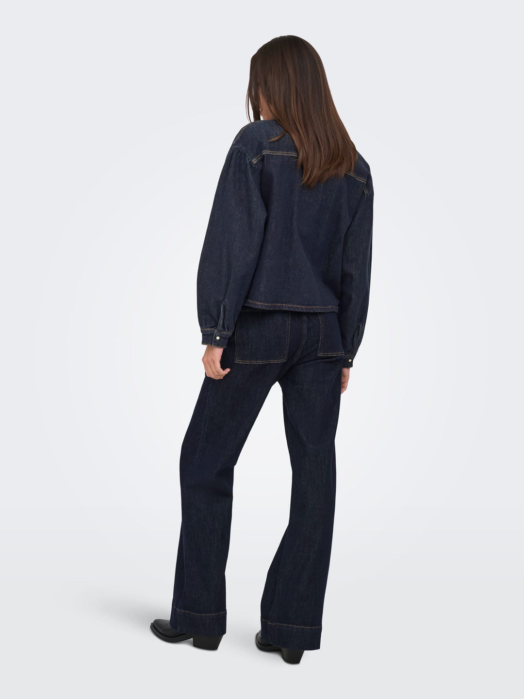 Only blouse l/m denim blue denim – dames