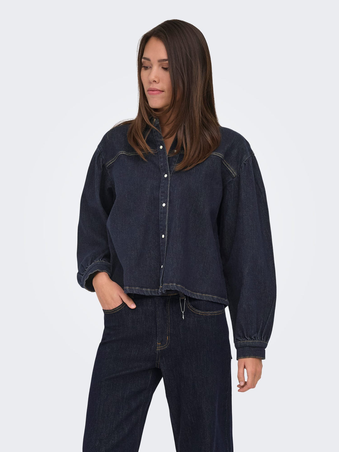 Only 15334975 Norella blouse l/m denim dames blue denim