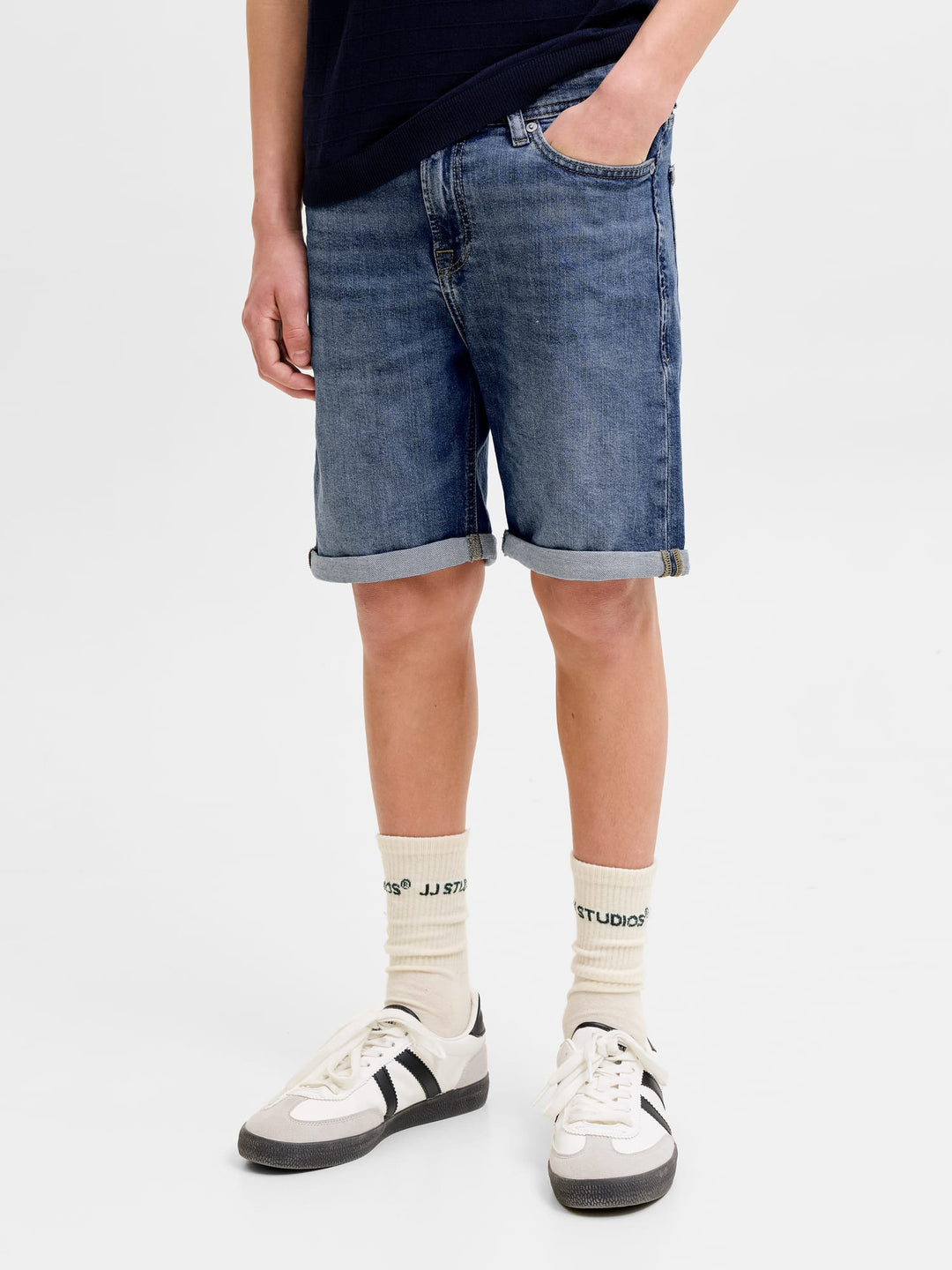 Jack & Jones Kids Rick short denim – jongens - Blue Denim