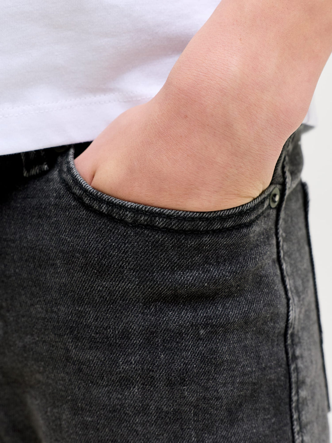 jack & jones kids short denim jongens zwart – Rick - Black Denim
