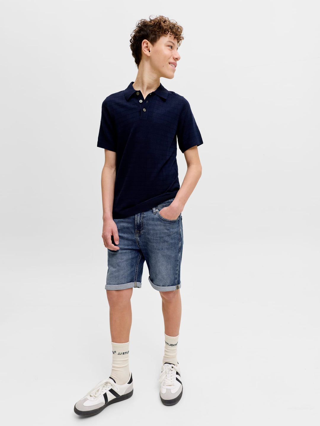 Jack & Jones Kids Rick short denim – jongens - Blue Denim