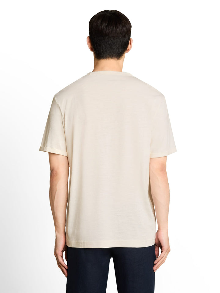 Tom Tailor T-shirt met logo-print ecru – heren