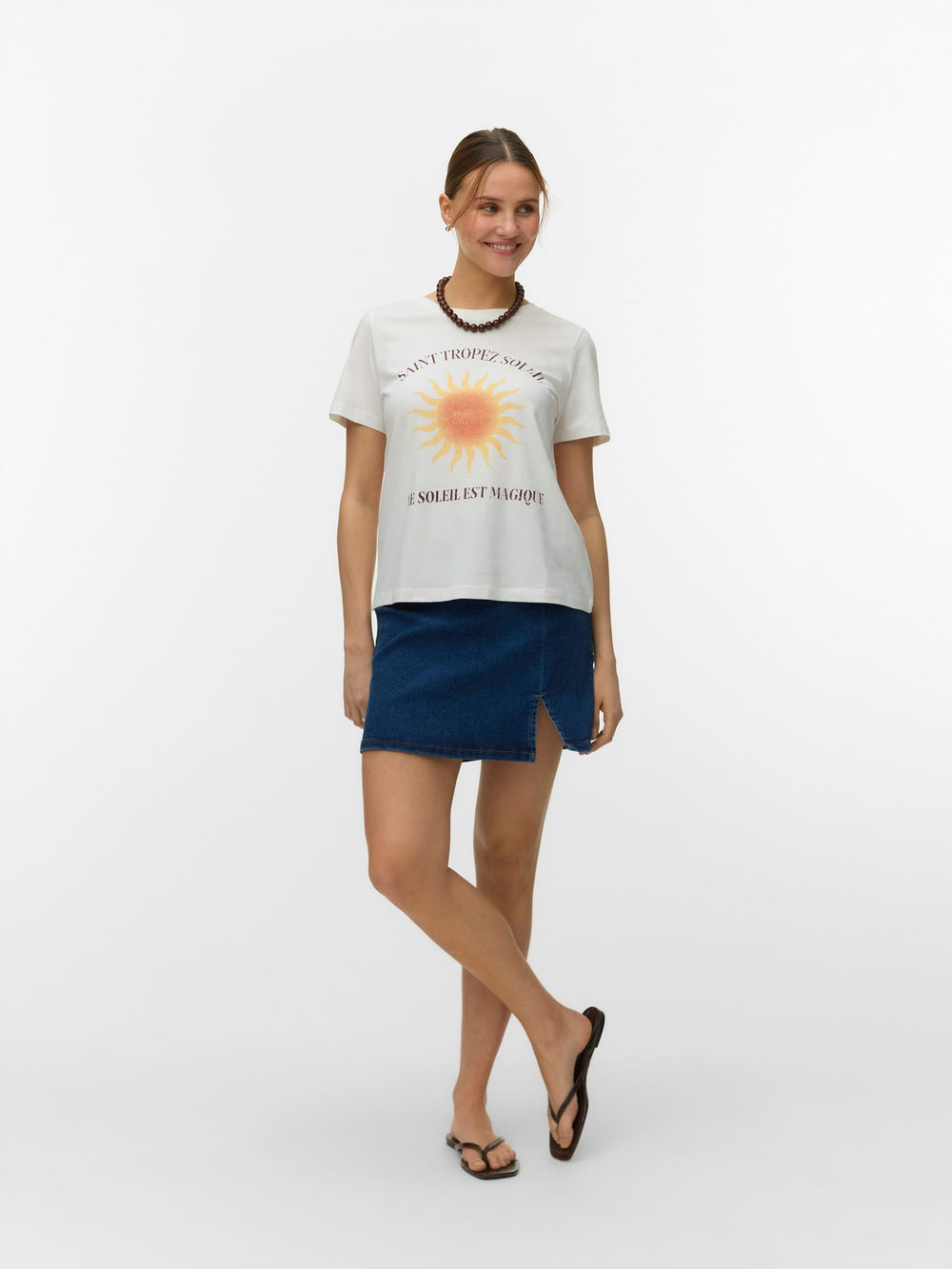 VERO MODA Lise T-shirt off-white – dames