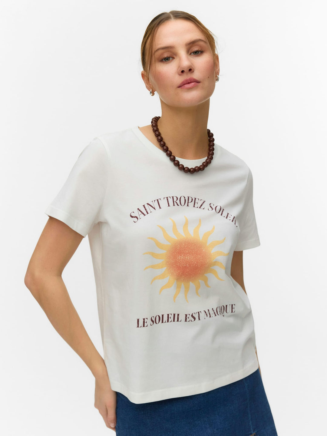 VERO MODA Lise T-shirt off-white – dames