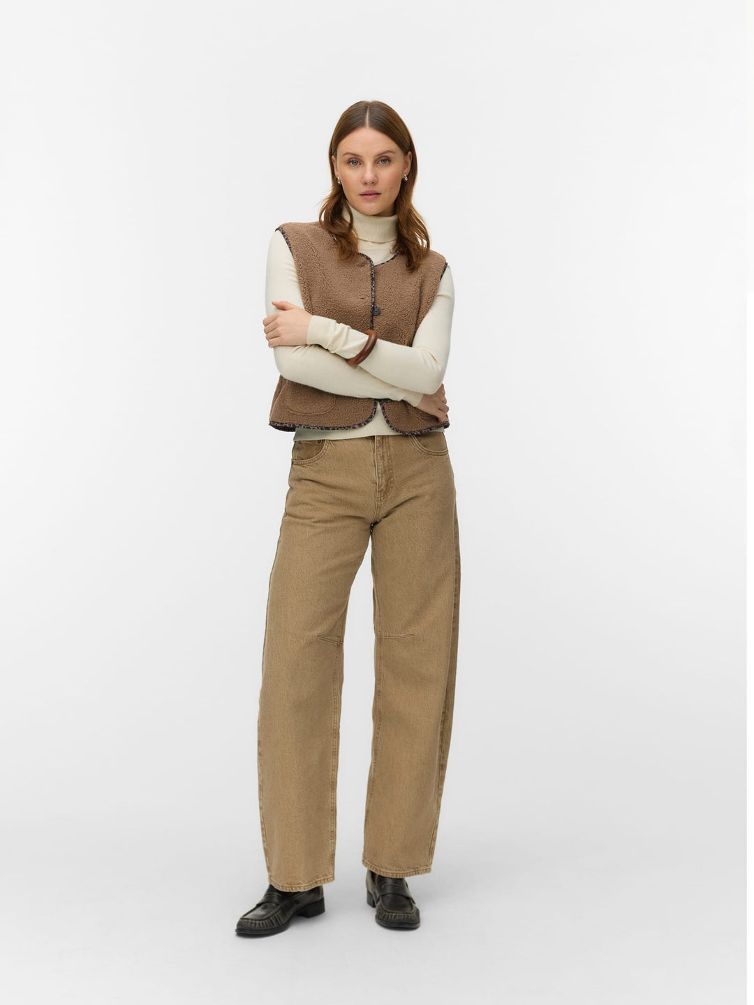 VERO MODA gilet gebreid camel – dames