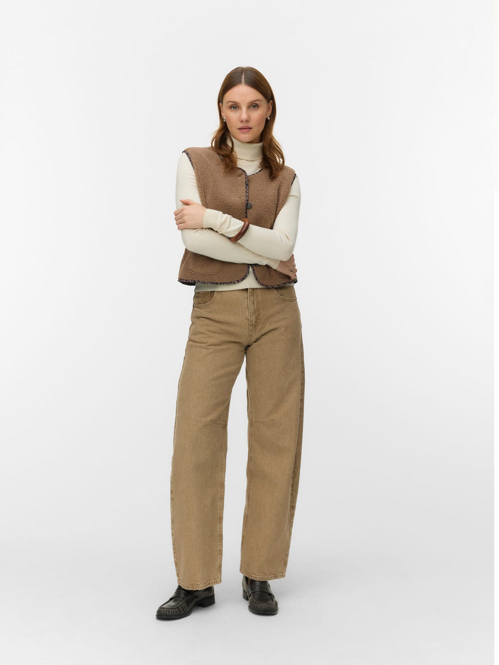 VERO MODA gilet gebreid camel – dames