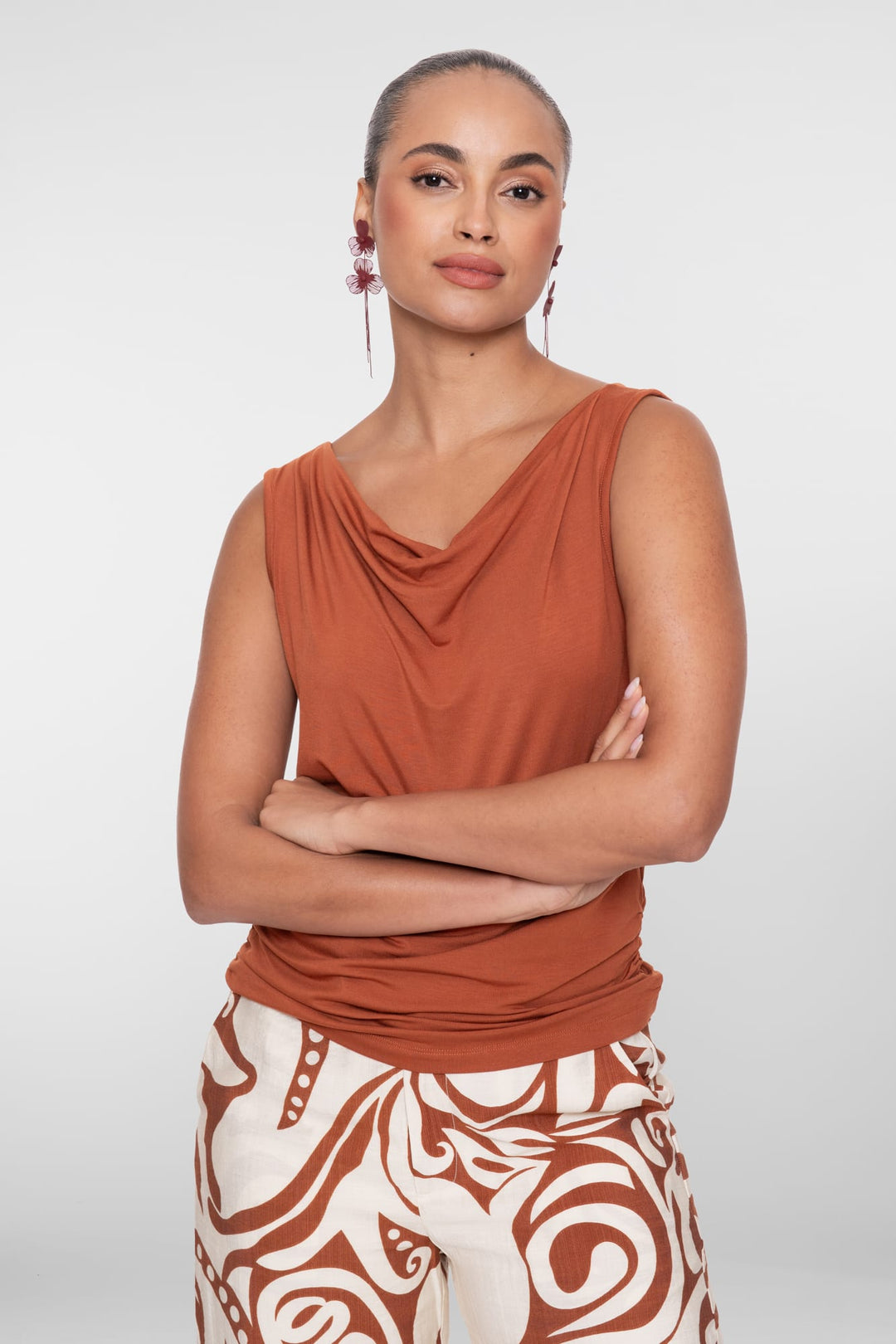 Geisha dames 62411-99 waterfall top – brique