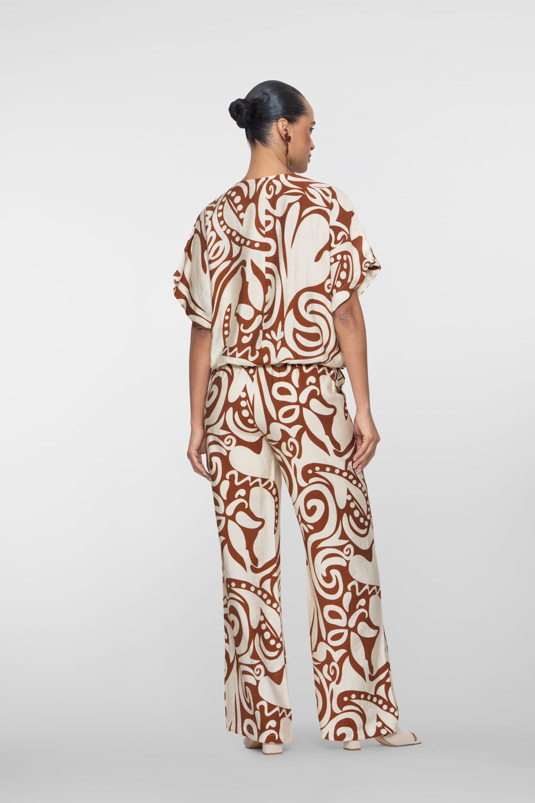 Geisha lange broek ecru dessin – dames
