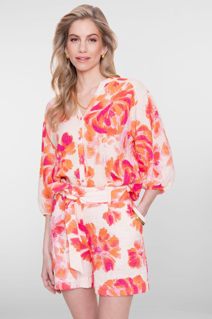 Geisha blouse 63490-20 oranje dessin – dames