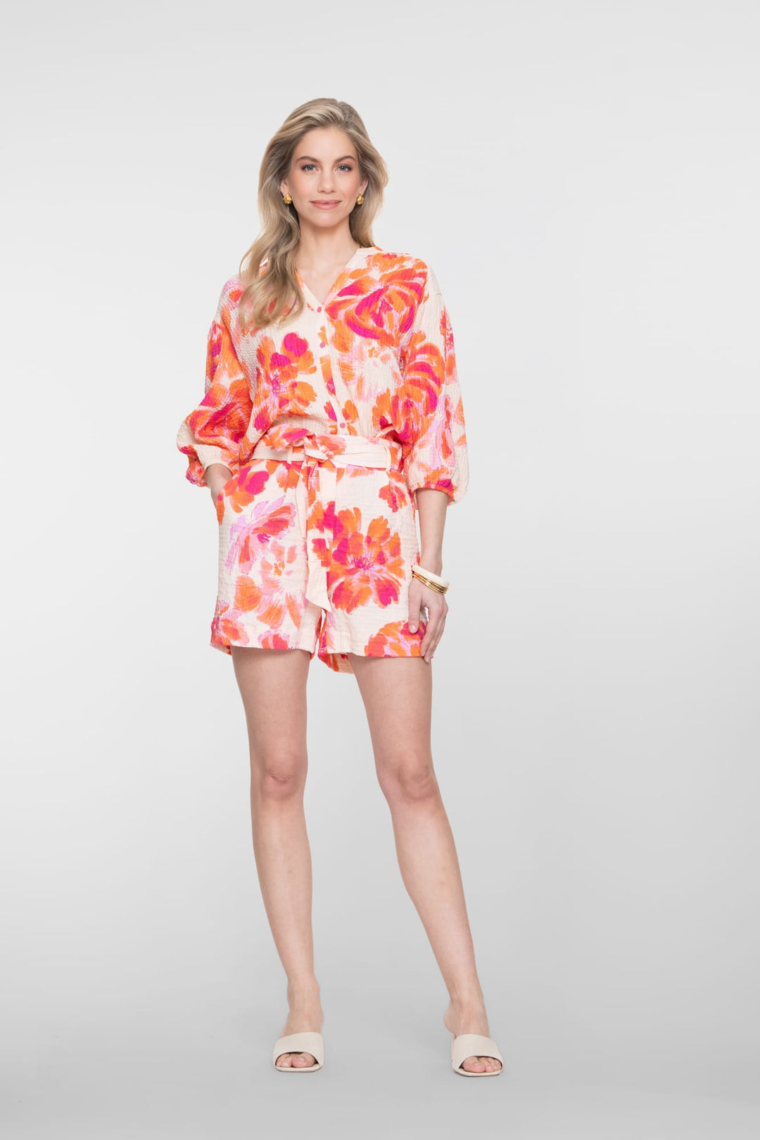 Geisha short dames oranje dessin – 61432-20
