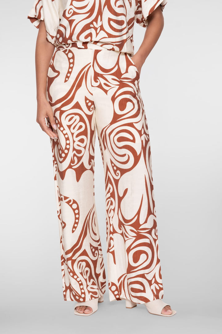 Geisha lange broek ecru dessin – dames