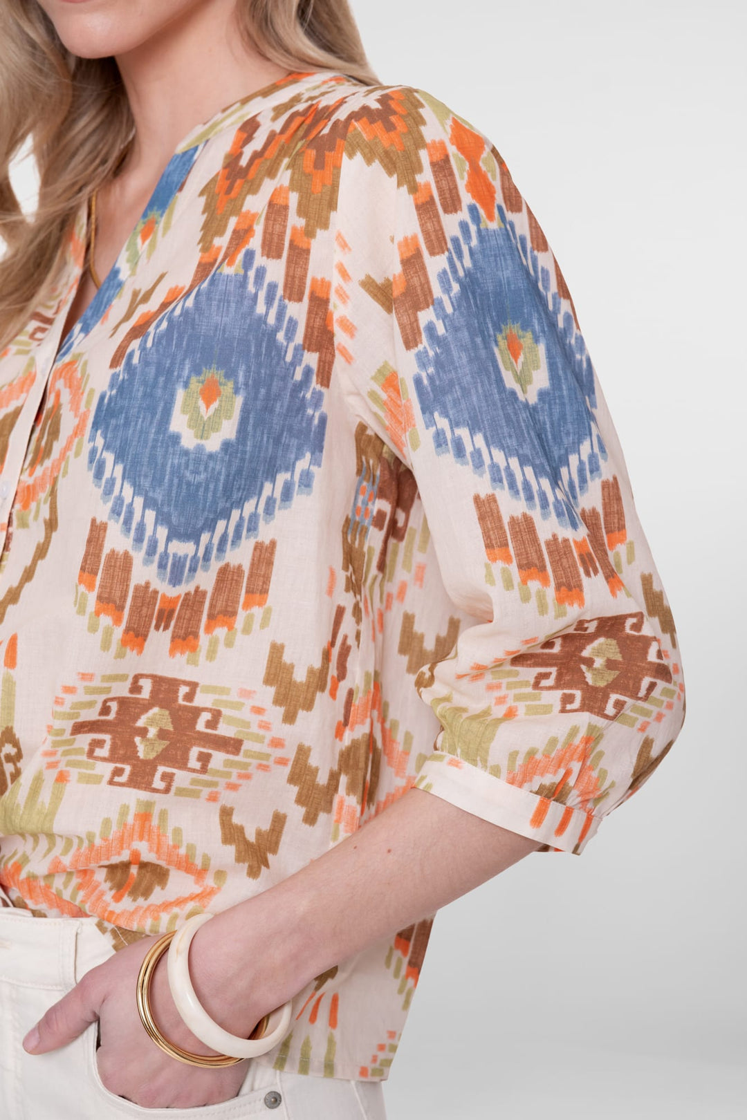 Geisha blouse 63469-20 ecru dessin – dames