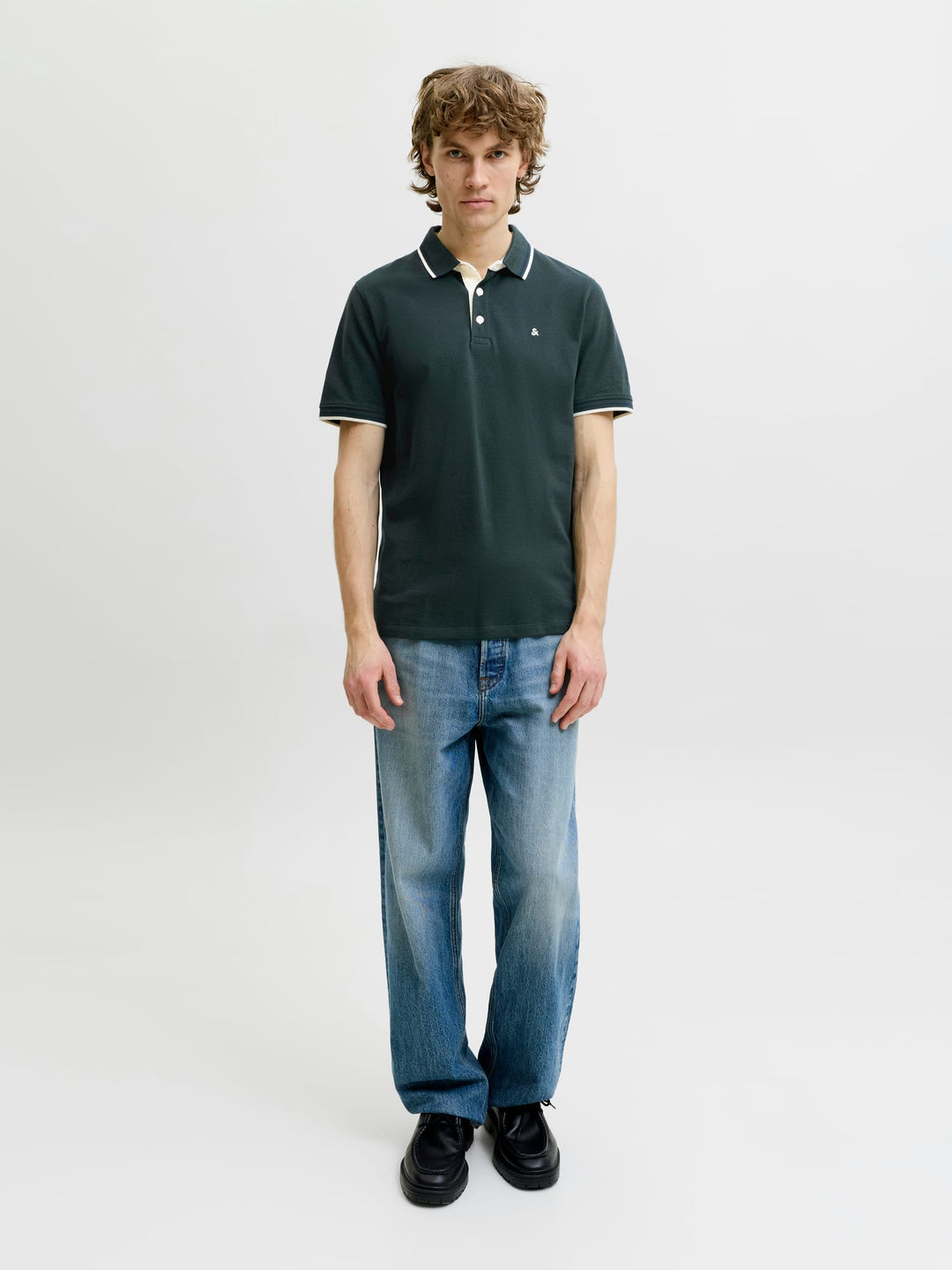 Jack & Jones Epaulos polo donkergroen – heren