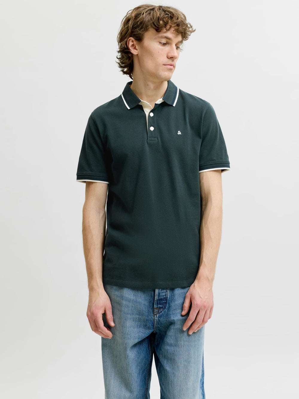 Jack & Jones Epaulos polo donkergroen – heren