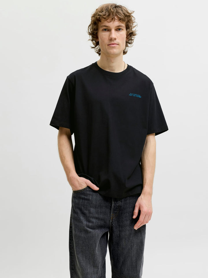 Jack & Jones JJLEMON TEE SS CREW NECK zwart – heren