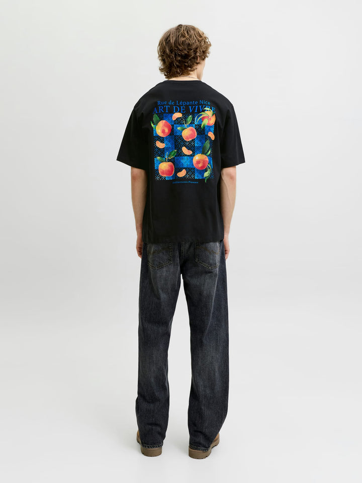Jack & Jones JJLEMON TEE SS CREW NECK zwart – heren