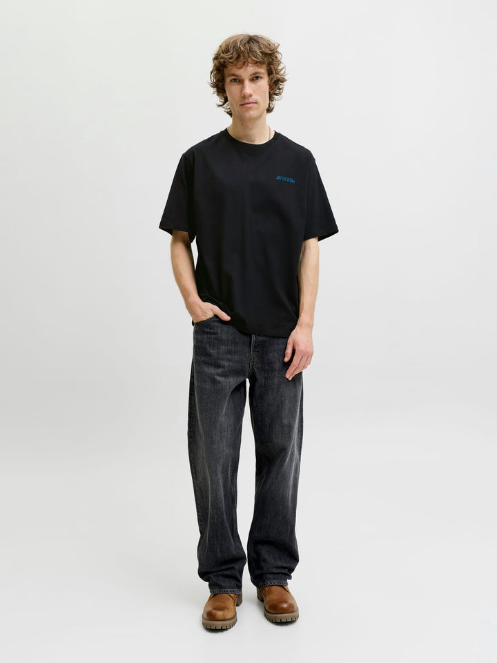 Jack & Jones JJLEMON TEE SS CREW NECK zwart – heren