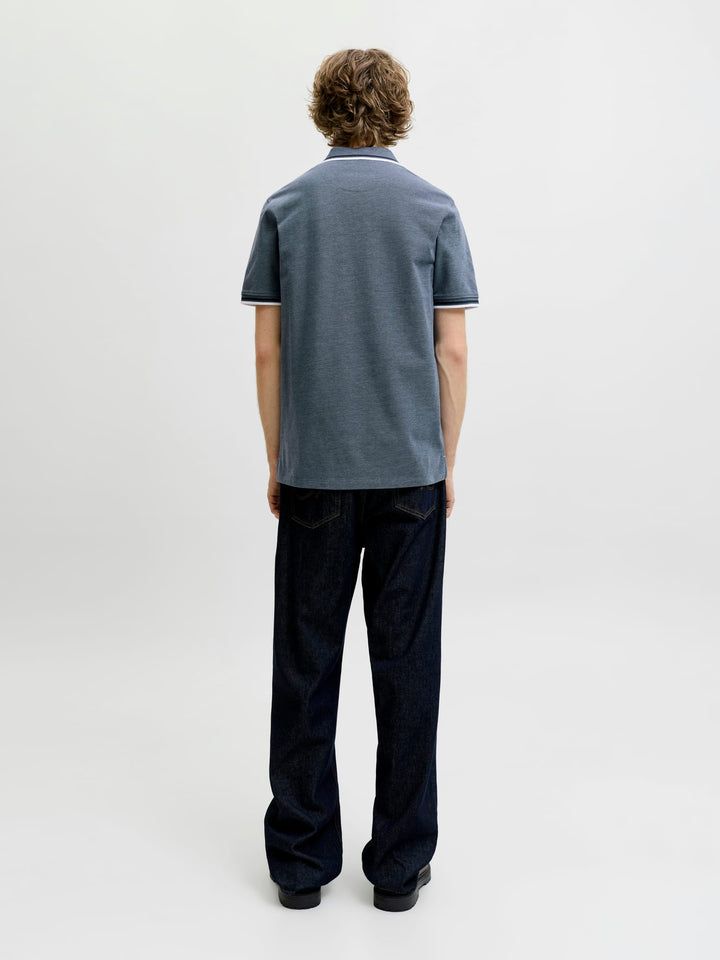 Jack & Jones polo k/m heren blauw melee – JJEPAULOS