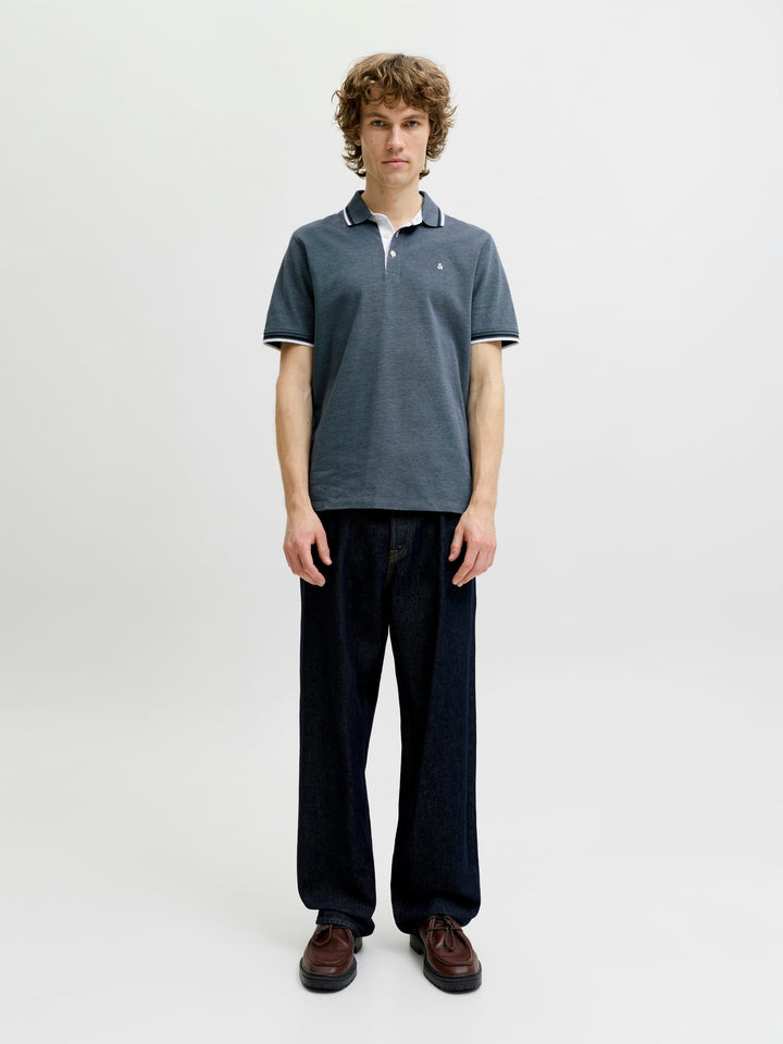 Jack & Jones polo k/m heren blauw melee – JJEPAULOS