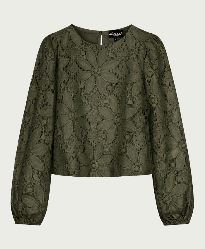 Elvira Casuals E1 26-042 Charlie blouse l/m dames – donkergroen