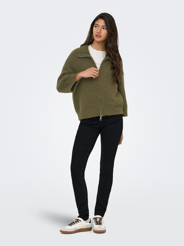 Only 15375131 Maggie vest gebreid olijf – dames