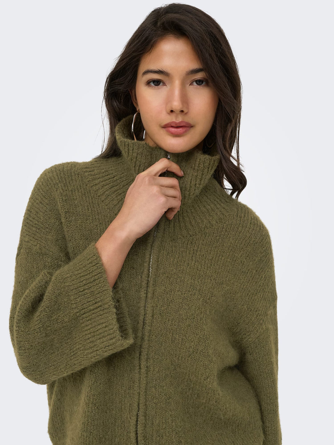 Only 15375131 Maggie vest gebreid olijf – dames