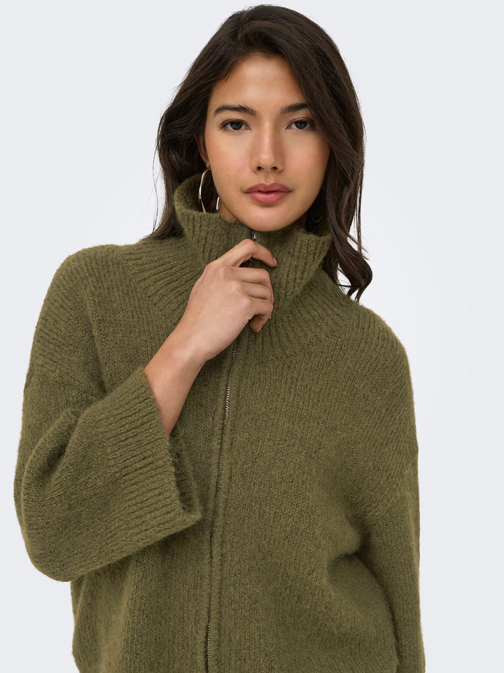 Only 15375131 Maggie vest gebreid olijf – dames