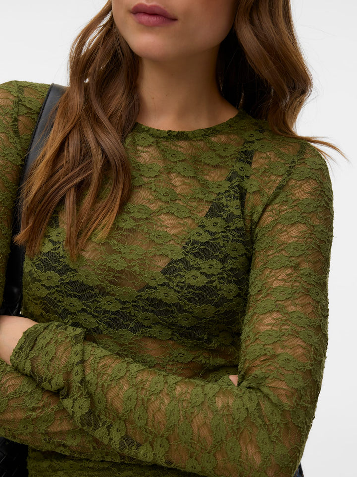 VERO MODA 10351517 Bonita top l/m olijf