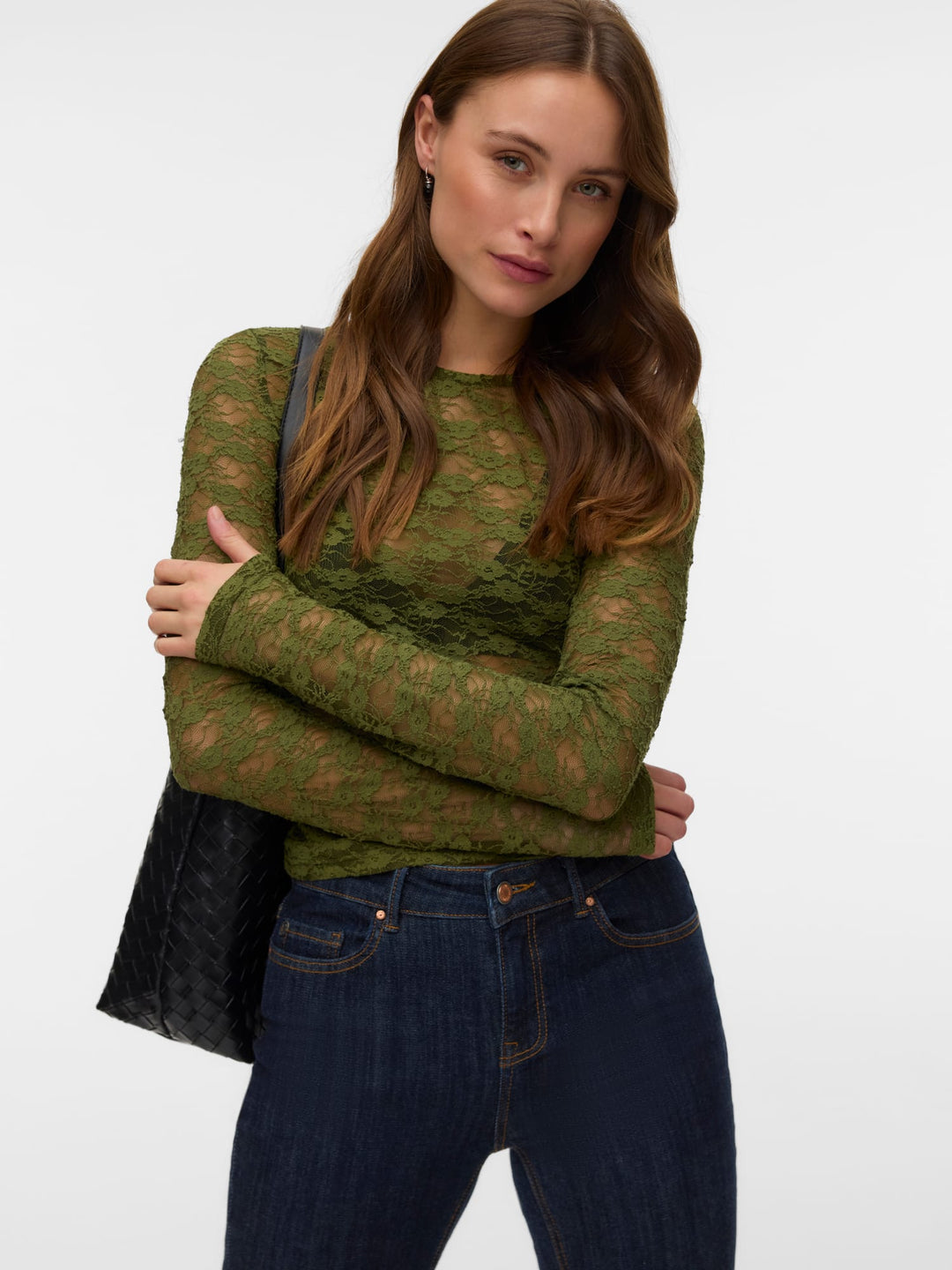 VERO MODA 10351517 Bonita top l/m olijf