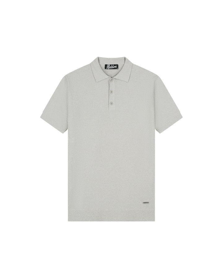 Malelions Men Bouclé Polo lichtgrijs – heren