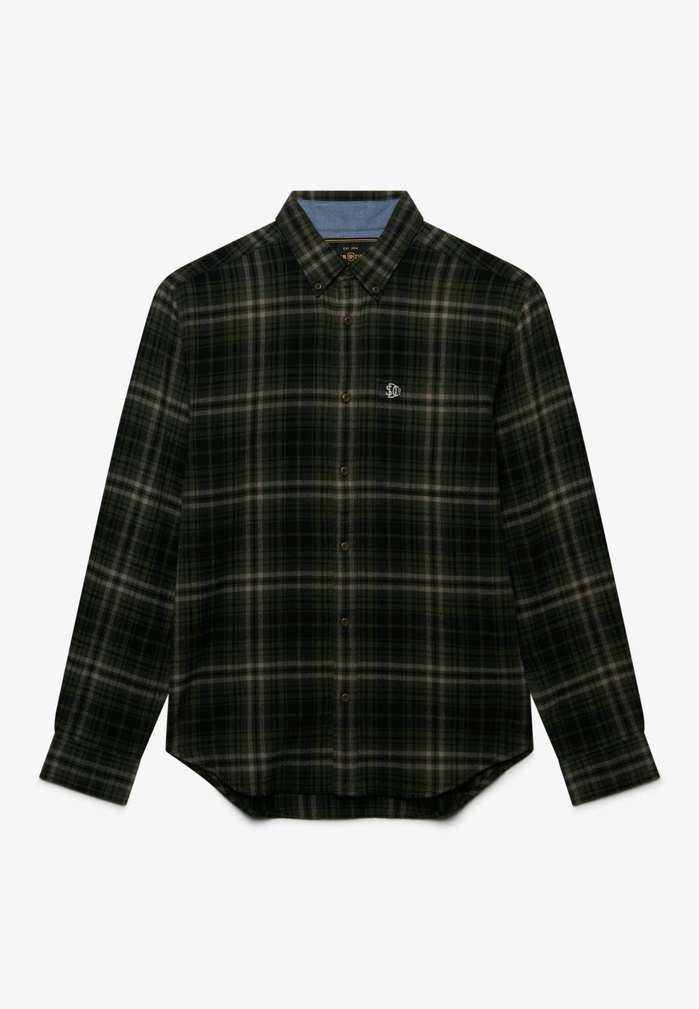 Superdry heren overhemd l/m groen dessin – M4011197A