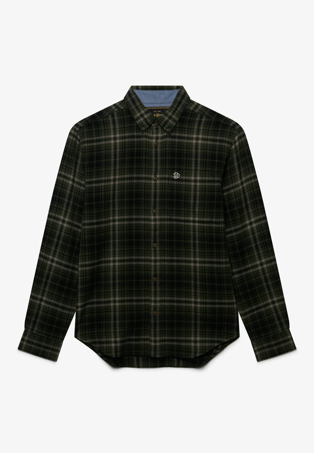 Superdry heren overhemd l/m groen dessin – M4011197A