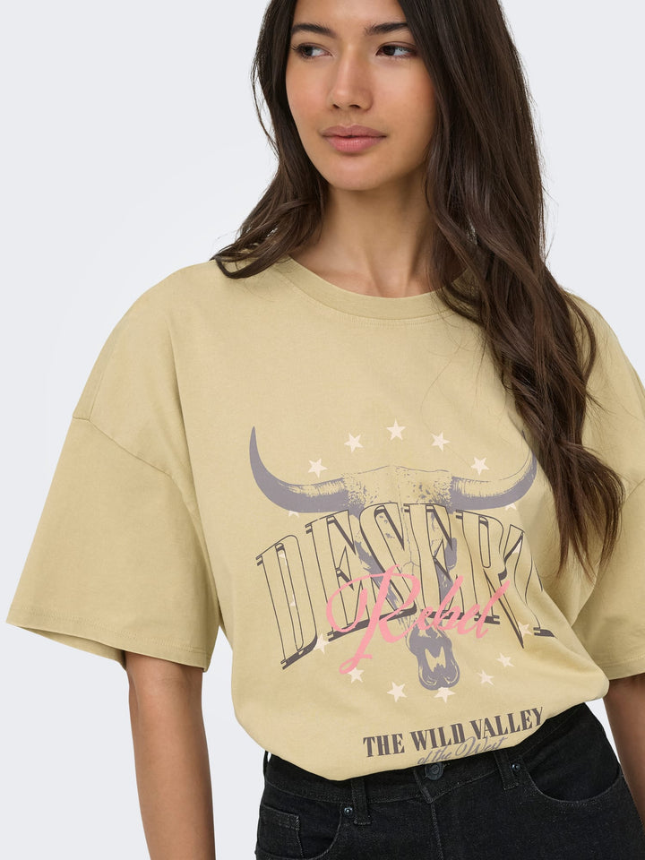 Only ONLMILA S/S PRINT BOX CS JRS T-shirt groen dessin – dames