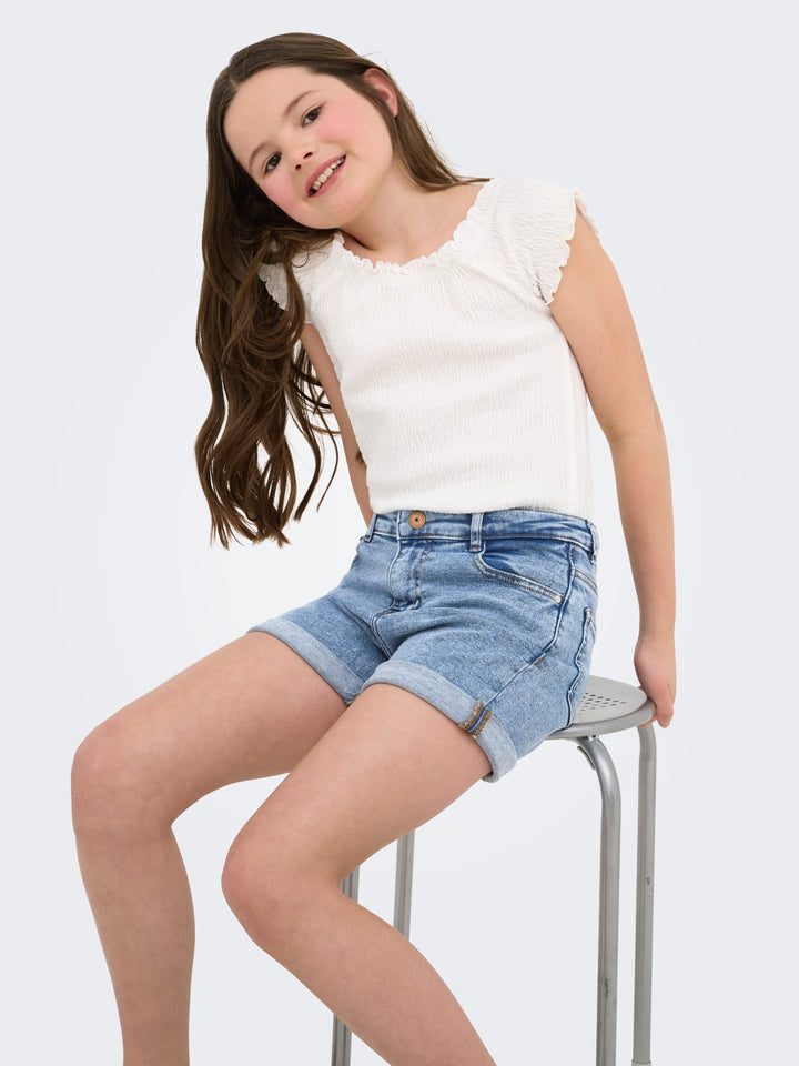 Kids Only short denim meisjes – KOGPHINE SHORTS - Blue Denim