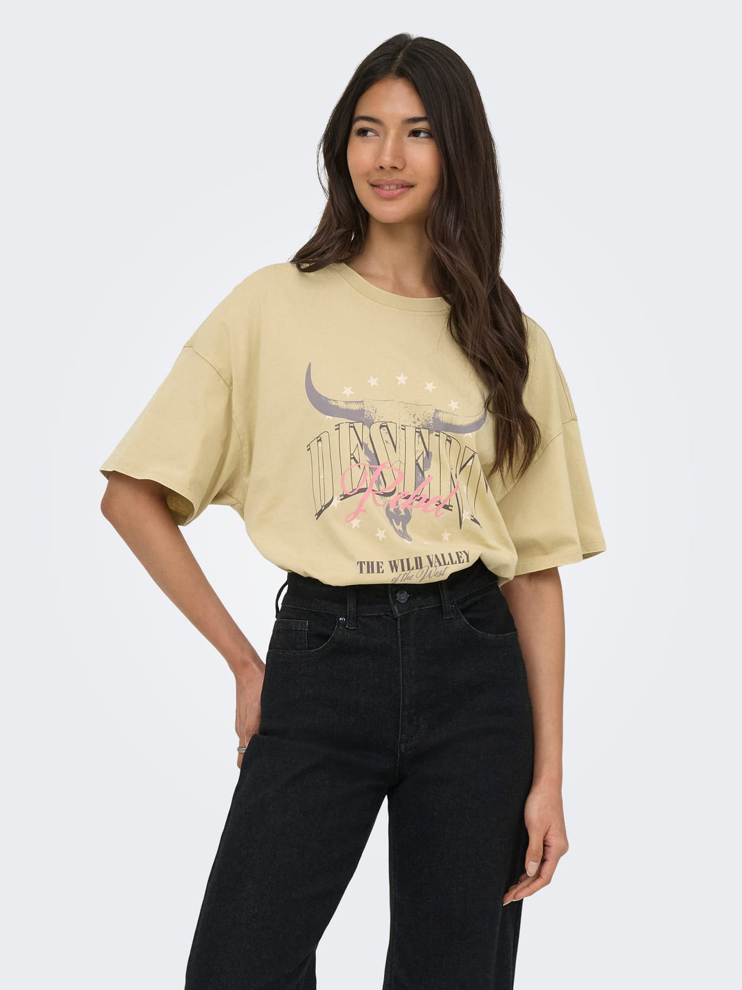 Only ONLMILA S/S PRINT BOX CS JRS T-shirt groen dessin – dames