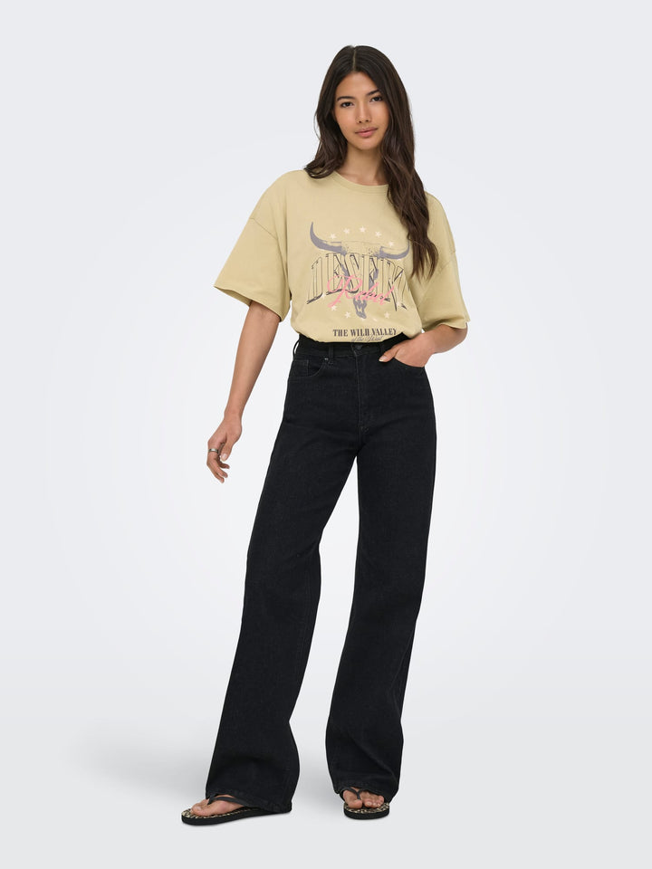 Only ONLMILA S/S PRINT BOX CS JRS t-shirt groen dessin – dames